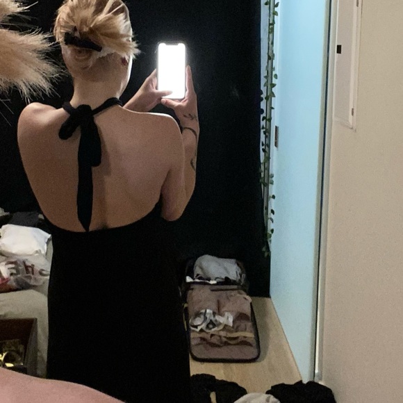 Backless Black Halter Dress Size M - Picture 3 of 3